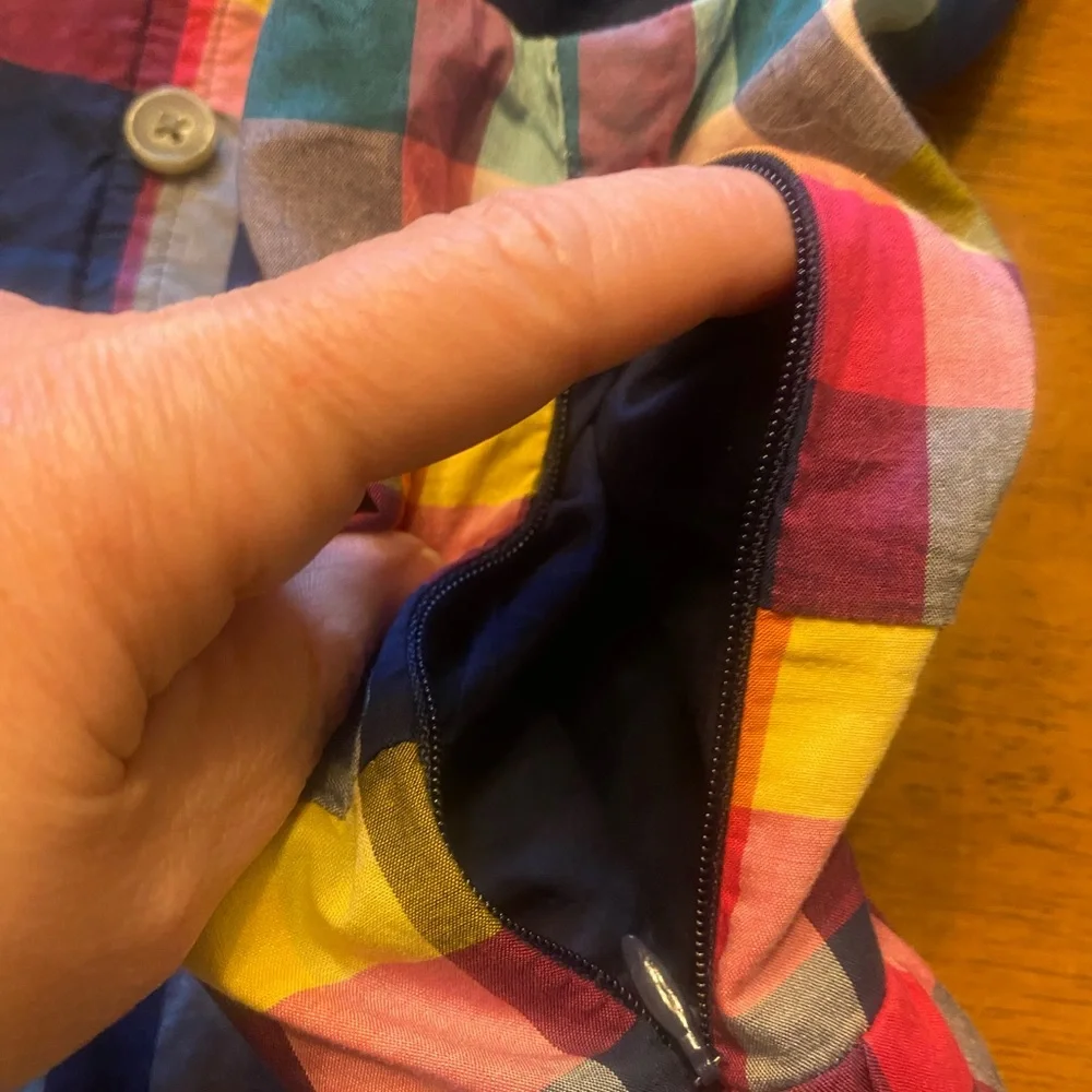 J. Crew Plaid Midi Button Dress